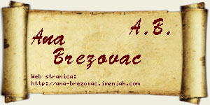 Ana Brezovac vizit kartica